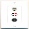 RiteAV 1 Port Phone Speaker TOSLINK Jack Coupler Female-Female Wall Plate [White] view 1