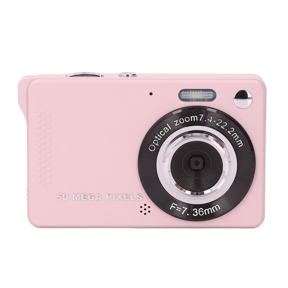 50MP Digital Camera, 1080P HD CCD Digital Camera with 2.8 Display Screen, AF Autofocus Lens, Automatic Beautification, Digital Camera for Student Teen Girl Boy (Pink)