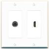 RiteAV 2 Gang 1 Port 3.5mm HDMI Jack Coupler Female-Female Wall Plate [White] view 1