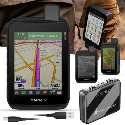 Garmin Montana 710i Rugged GPS Handheld Navigator, 5 Touchscreen, 32 GB, Built-in inReach Technology for SOS & 2-Way Texts in Remote Areas, Satellite Imagery & Maps, w/ Wearable4U PowerBank Bundle