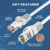 Cables Direct Online Pack of 5 - Cat6 1.5FT Network Ethernet Patch Cable, 550Mhz Internet Wire, Backwards Compatible with Cat5, for PC, Modem, Router, Consoles for Home and Office, Gray view 3