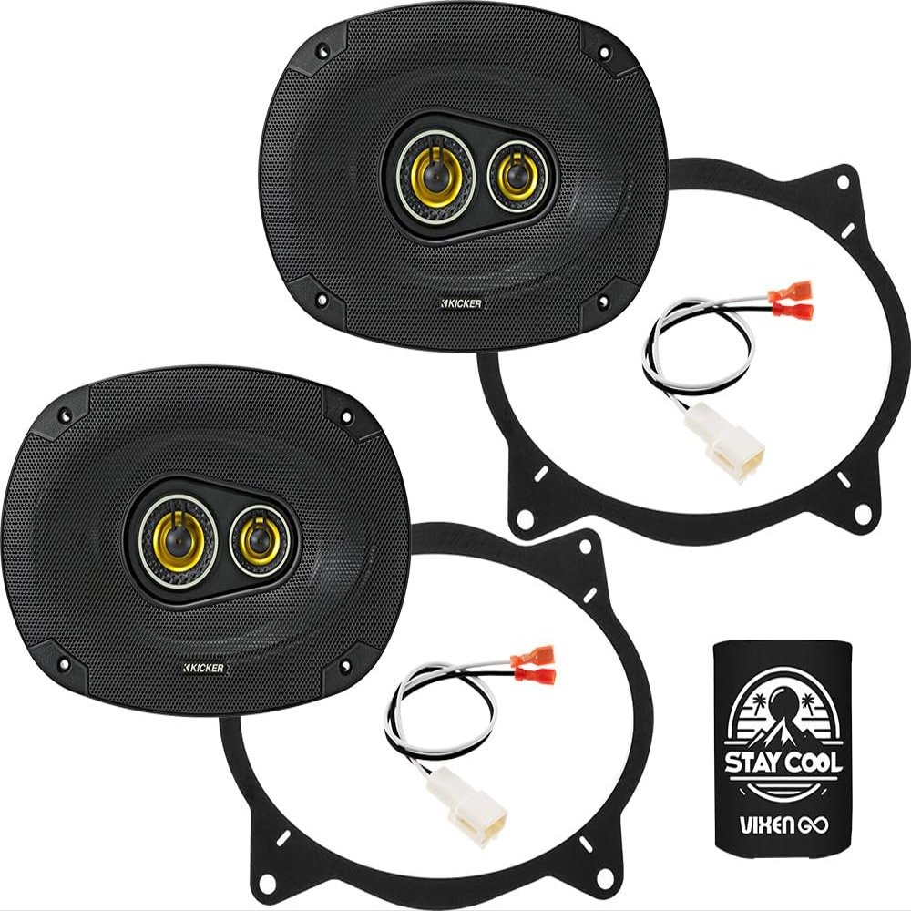 KICKER Speakers 6X9 inch for Toyota Corolla 2014-2019 Upgrade Kit - Pair of CS Series with Adapters and Harness, Car Audio Rear Deck Speaker CSC693, 46CSC6934