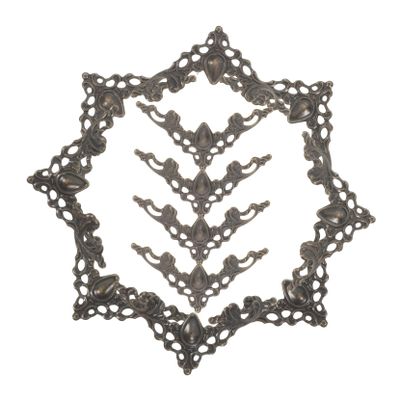 WOONEKY 12pcs Corner Protectors for Furniture Vintage Decorative for Photo Frames Books and Boxes Easy Installation Charming Design and Versatile Applications