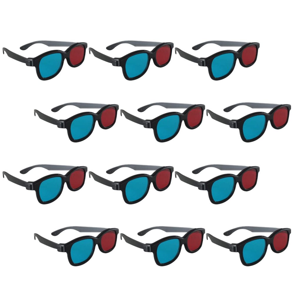 Angoily 20pcs Stereoscopic Movie Glasses Red Blue Lens Holiday Glasses Easy to Carry Wide Uses for Movies Games