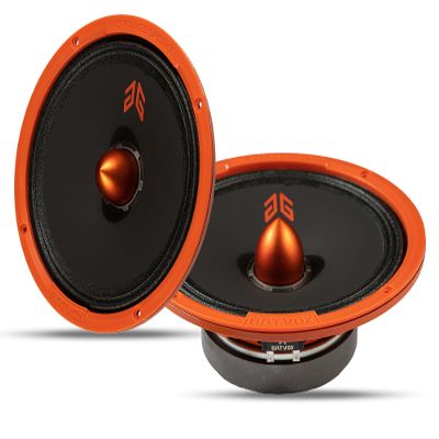 Guooreat MX80E1 Loudspeaker 8 Inch Midrange 560 Watts 6 Ohms Orange Bullet, Premium Quality Audio Door Speakers for Car or Truck Stereo Sound System, Orange (2 Speakers)