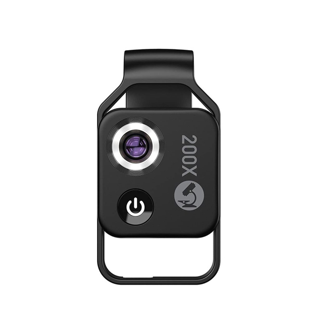 JOEBO Microscope Kit HD 200X Microscope Lens with Portable Clip Macro Lens LED Microscope Magnifier Microscope Lens Adapters(Black with CPL)