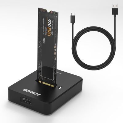 FUABO 10Gbps M.2 SSD to Type C Docking Station, NVMe & SATA NGFF Reader Adapter for M Key & B+M Key SSD 2280 2260 2242 2230 22110, Plug and Play External SSD Adapter for MacBook, PC