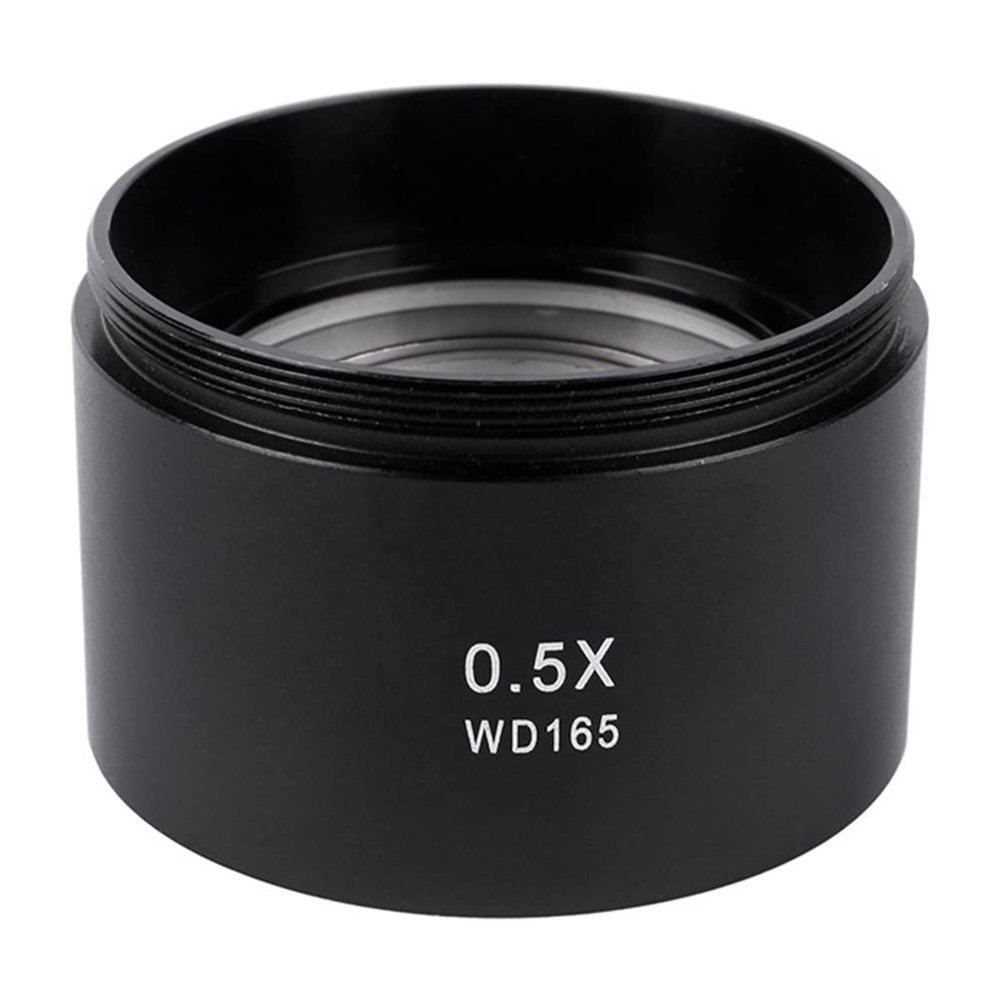 JOEBO Microscope Kit 0.5X 0.7X 0.75X 1.5X 2.0X Auxiliary Objective Lens for Zoom Stereo Microscope Thread 48mm Microscope Lens Adapters(0.5X WD165)