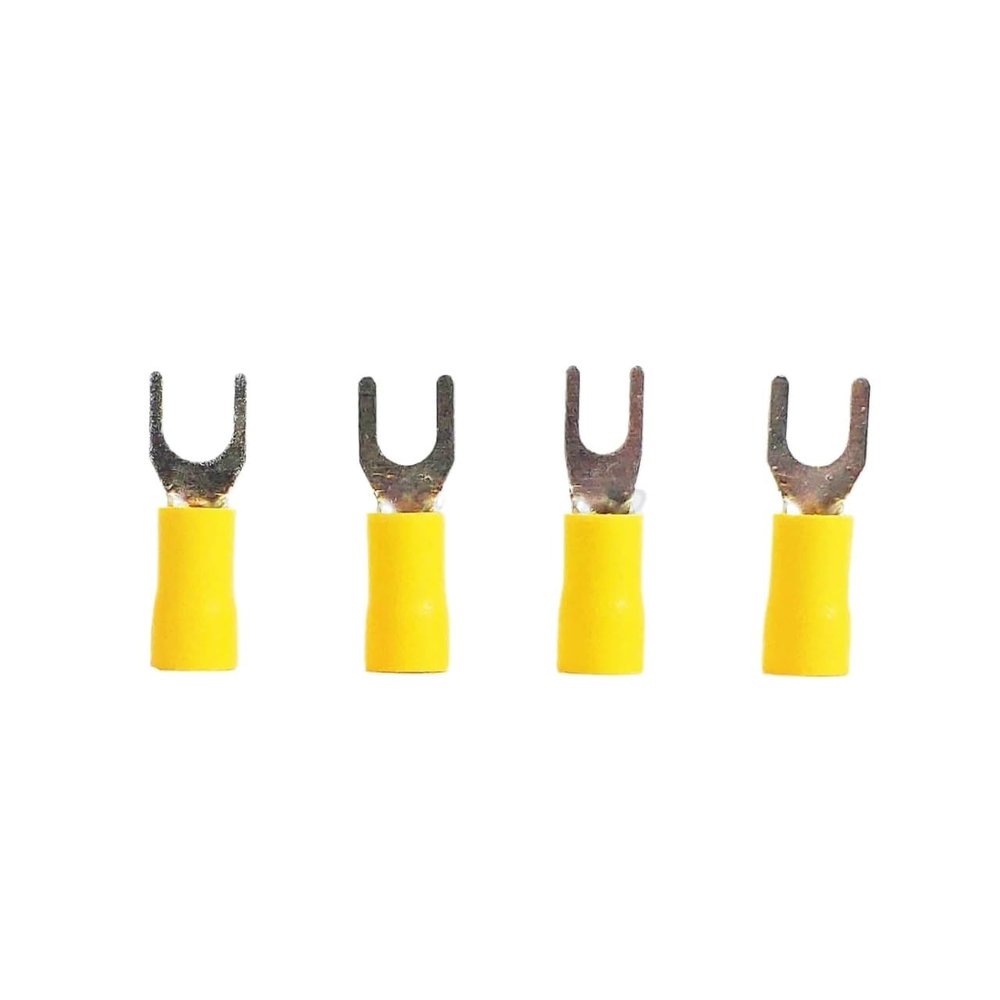 BJXKHFPIV 100pcs Wire Connector Fork Spade Crimp Insulation Terminal SV5.5-4 SV5.5-5 SV5.5-6 SV5.5-8 Wire Cable Connector Terminal (SV5.5-6)