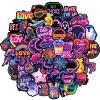 100pcs Neon Stickers Pack, Graffiti Trippy Decals Waterproof Vinyl Stickers for Laptop, Skateboard, Luggage, Scrapbooking, Kindle, Water Bottles view 1