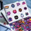 100pcs Neon Stickers Pack, Graffiti Trippy Decals Waterproof Vinyl Stickers for Laptop, Skateboard, Luggage, Scrapbooking, Kindle, Water Bottles view 2