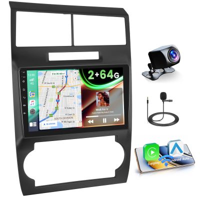 2+64GB Android 15 Car Radio for Dodge Charger/Magnum 2005-2007 Wireless Carplay Android Auto, 9" Touch Screen Car Stereo GPS Navi, WiFi, Bluetooth, Backup Camera, FM RDS Radio, EQ DSP, SWC