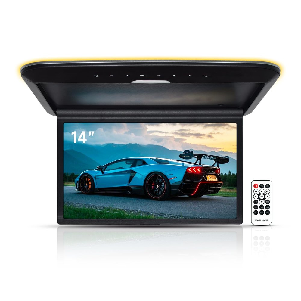 14 inch MP5 Ceiling Mounted high Definition Monitor Supports HDMI TF USB AV1 AV2 Video Input and Output as Well as FM Trans