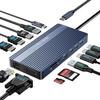 ACASIS USB C Docking Station Dual HDMI Monitor, Laptop Docking Station 3 Monitors with 2 * 4K HDMI+1080p VGA+100W PD+Ethernet+3 USBC 10Gbps+SD/TF+Audio Adapter, USB C Hub for Dell/Lenovo/HP/ThinkPad view 1