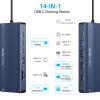 ACASIS USB C Docking Station Dual HDMI Monitor, Laptop Docking Station 3 Monitors with 2 * 4K HDMI+1080p VGA+100W PD+Ethernet+3 USBC 10Gbps+SD/TF+Audio Adapter, USB C Hub for Dell/Lenovo/HP/ThinkPad view 2
