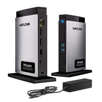 WAVLINK Laptop Docking Station 3 Monitors(Max Resolution: Single 8K or Triple 4K), 11-in-1 USB C Docking Station with 125W PD3.1 Pass-Through & Power Adapter, HDMI + 2* DP, for MacBook M1M4 & Windows