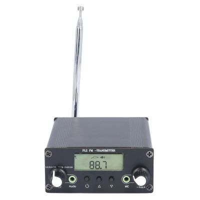 ZJchao Fm Stereo Transmitter, DC12V 0.5W Stereo FM Transmitter Long Range Broadcast Station with 3.5mm Mic Sound Jack for Theaters Homes Libraries