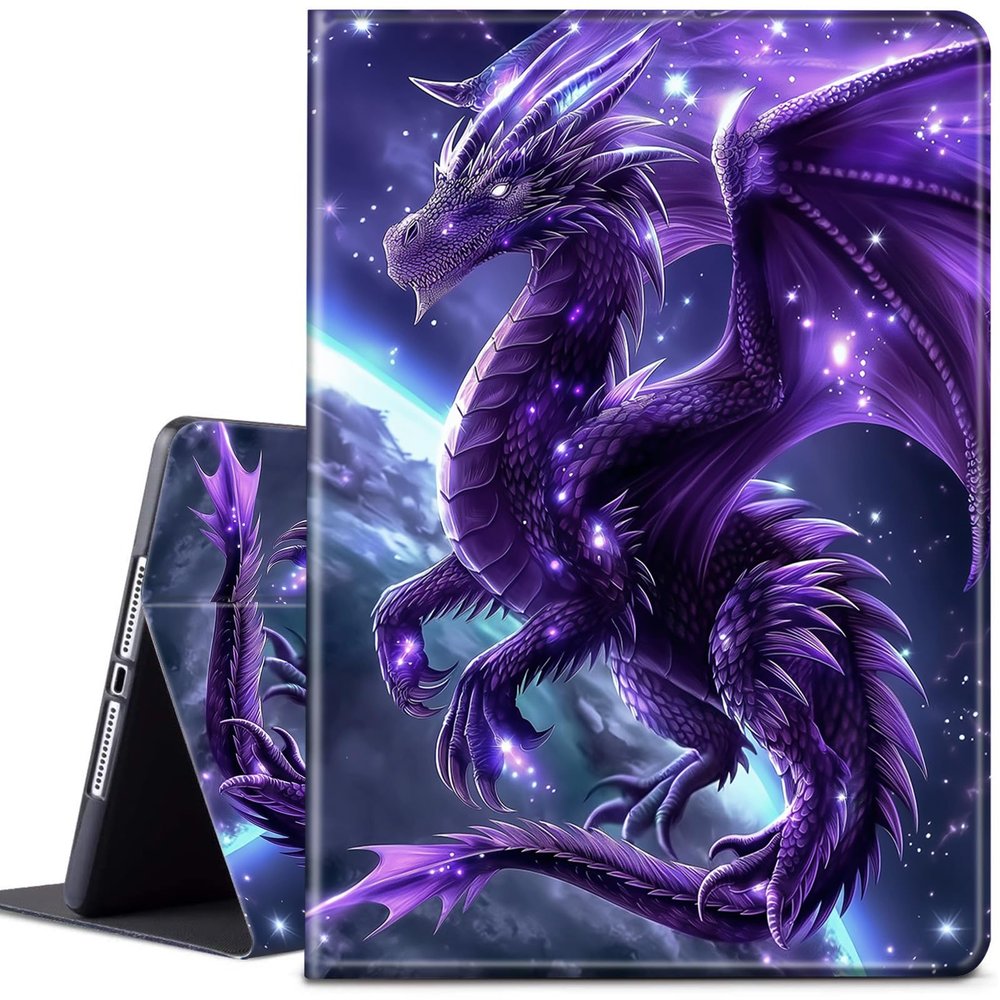 Case for 10.2" Kindle Scribe (2022 & 2024 Release), Adjustable Folio Anti-Slide Stand Smart PU Leather Cover Case with Auto Wake/Sleep for Kindle Scribe 10.2'', Majestic Purple Dragon