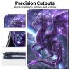 Case for 10.2" Kindle Scribe (2022 & 2024 Release), Adjustable Folio Anti-Slide Stand Smart PU Leather Cover Case with Auto Wake/Sleep for Kindle Scribe 10.2'', Majestic Purple Dragon view 3