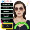 AI Bluetooth Smart Glasses for Women Men, ChatGPT 170+ Languages 99% Accuracy, Speakers Mic Siri Android Touch Voice Assistant, Calls Podcast Drive, UVA/B UV400 Polarized, TAN Aviator Snug-Fit Glasses view 4
