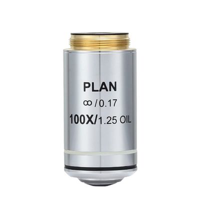 JOEBO Microscope Kit Silver Biological Microscope 4X 10X 20X 40X 100X Infinity Plan Objective Lens for Microscope Microscope Lens Adapters(100X)