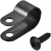 KGDJBGSE Metal Cable ClipsWire Clips for Cables 10.4mm Nylon R Type Cable Clip Wire Clamp with Screws Black 50pcs view 1