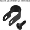 KGDJBGSE Metal Cable ClipsWire Clips for Cables 10.4mm Nylon R Type Cable Clip Wire Clamp with Screws Black 50pcs view 3
