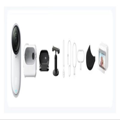 DOQUAMNEX Camera Inst360 GO 3S Tiny 4K Action Camera Black White 39g 64G 128G Waterprof FlowState Stabilization Portable GO3 GO 3S DSLR Camera(128 G Black,Sports Bundle)