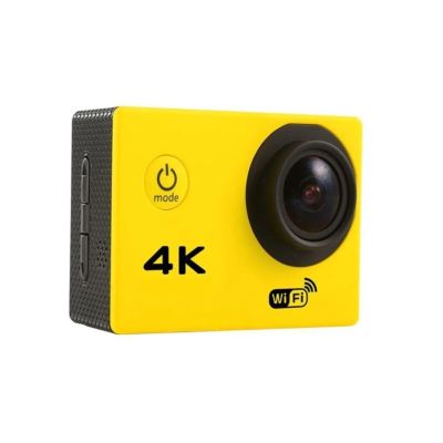 DOQUAMNEX Camera 4K Action Camera 30fps/170D Underwater Helmet Waterprof 2.0-inch Screen WiFi Remote Control Sports Go Video Camera Pro DSLR Camera(Add 64G Card,Yelllow)