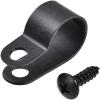 KGDJBGSE Metal Cable ClipsWire Clips for Cables 13.2mm Nylon R Type Cable Clip Wire Clamp with Screws Black 100pcs view 1