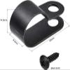 KGDJBGSE Metal Cable ClipsWire Clips for Cables 13.2mm Nylon R Type Cable Clip Wire Clamp with Screws Black 100pcs view 2