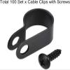 KGDJBGSE Metal Cable ClipsWire Clips for Cables 13.2mm Nylon R Type Cable Clip Wire Clamp with Screws Black 100pcs view 3