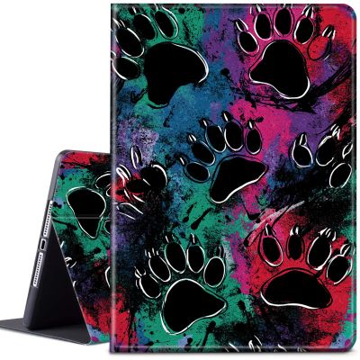 Case for 6.8'' Kindle Paperwhite 11th Generation (2021 Release) & Signature Edition, Adjustable Folio Stand Smart PU Leather Cover Support Wireless Charging, Watercolor Dog Paws