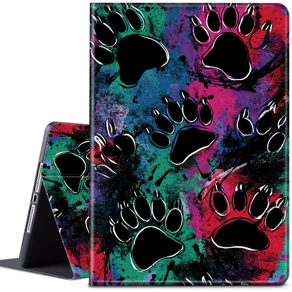 Case for 6.8'' Kindle Paperwhite 11th Generation (2021 Release) & Signature Edition, Adjustable Folio Stand Smart PU Leather Cover Support Wireless Charging, Watercolor Dog Paws
