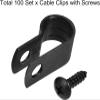 KGDJBGSE Metal Cable ClipsWire Clips for Cables 8.4mm Nylon R Type Cable Clip Wire Clamp with Screws Black 100pcs view 3