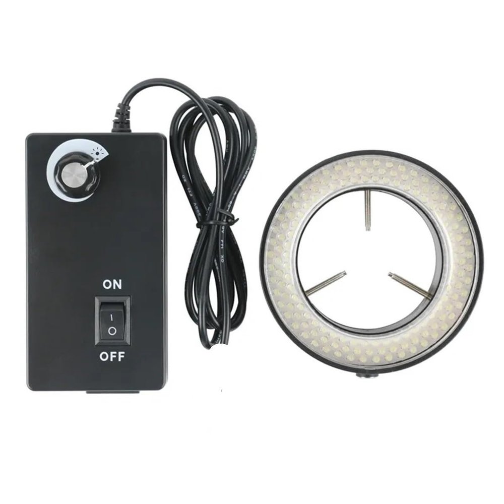 Microscope 144 60 LED Ring Light Adjustable Lamp 6500K 110V 220V for Industrial Stereo Trinocular Microscope(144 LED)