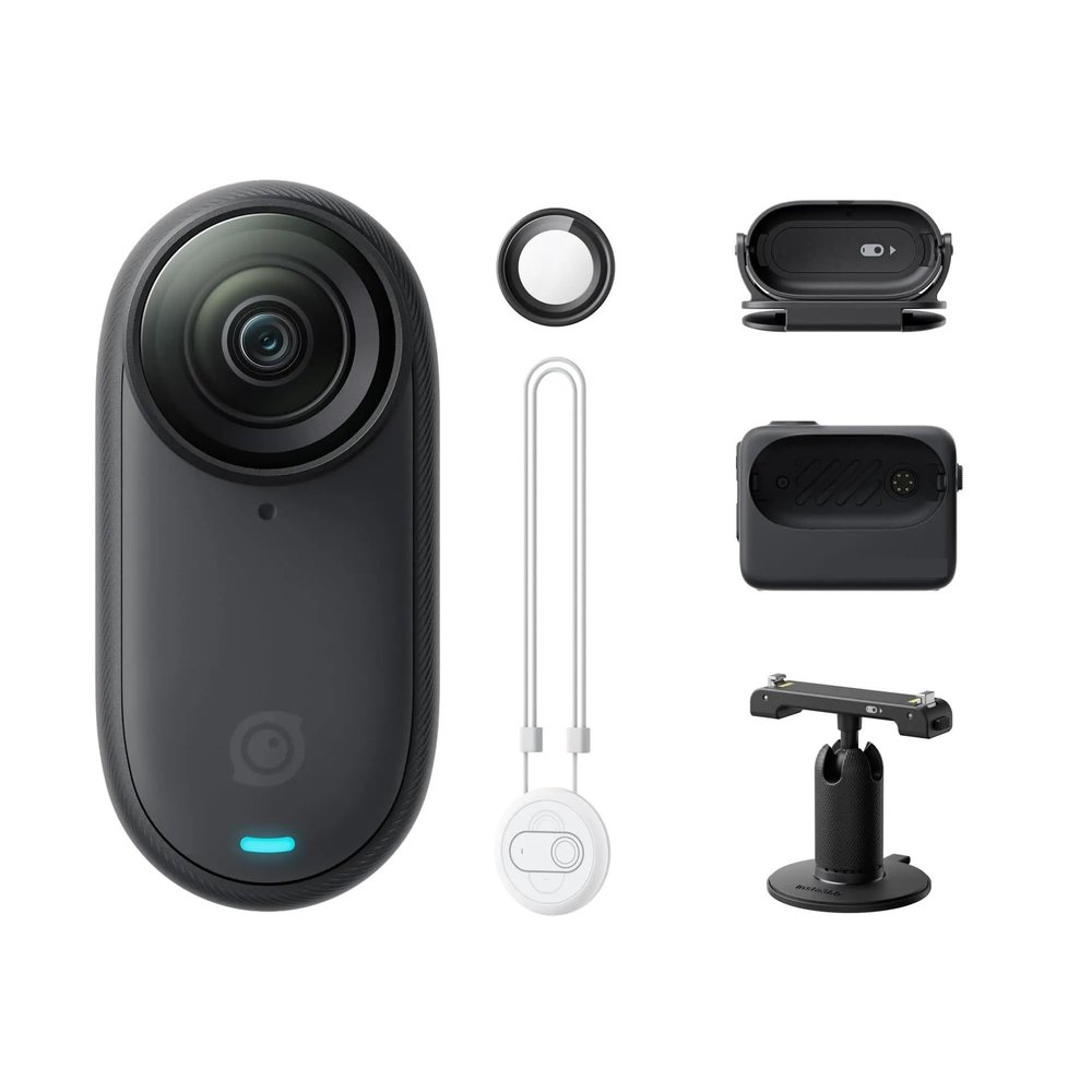DOQUAMNEX Camera Inst360 GO 3S  4K Micro Camera, Portable and Versatile, POV, Can Be Installed Anywhere, Vlog Cycling Parent-Child Pet Sports DSLR Camera(128G,Standalone Black)