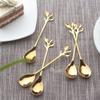 5Pcs Stainless Steel Spoon Branches Leaf Spoon for Kitchen Tableware Ornament view 4