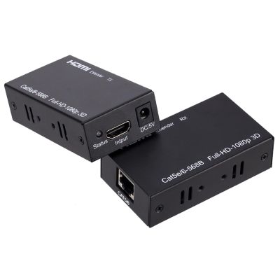 ZEZEFUFU HD to RJ45 Transmitter RJ45 to HD Receiver for PS4 TV PC Laptop HDTV