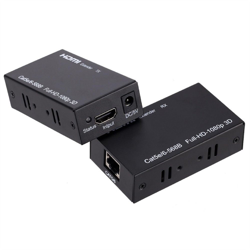 ZEZEFUFU HD to RJ45 Transmitter RJ45 to HD Receiver for PS4 TV PC Laptop HDTV