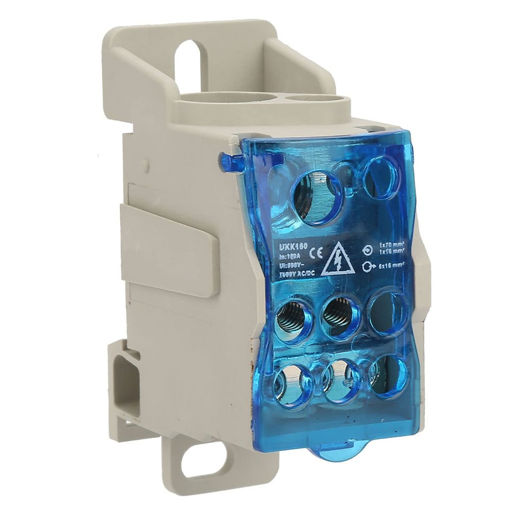 UKK-160A Block Distribution Box, Nylon Flame Retardant Din Rail Type Terminal Block Distribution Box, Electric Wire Connector Universal Power Junction Box
