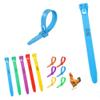 100pcs Self-grabbing cable ties, multi-color, reusable hook and loop wire clips, cable ties for poultry, birds, chickens, ducks wire management and home desk organization blue 100pcs No Numbers view 1