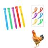 100pcs Self-grabbing cable ties, multi-color, reusable hook and loop wire clips, cable ties for poultry, birds, chickens, ducks wire management and home desk organization blue 100pcs No Numbers view 4