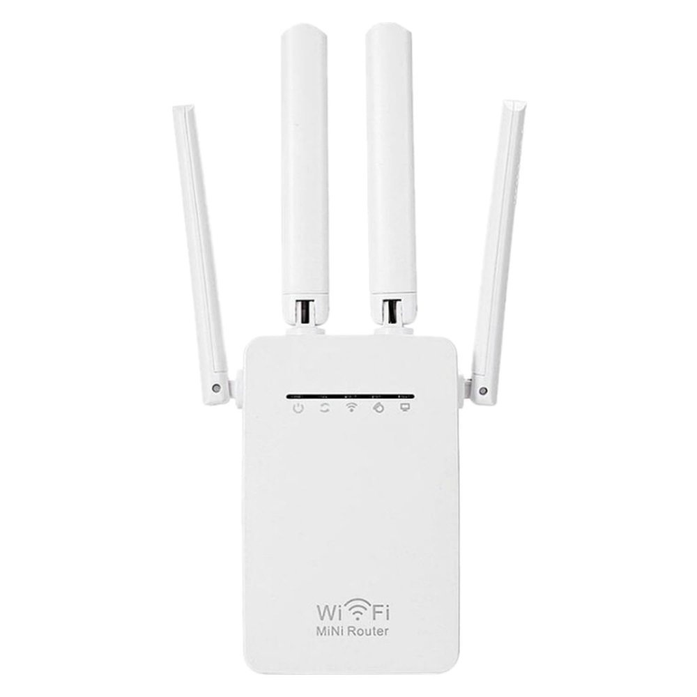 WiFi Repeater WiFi Extender Signal Booster, Signal Amplifier for Home, Long Range Internet Extender WiFi Booster Faster Wireless Router Extender, 1-Tap Setup DH-WR09 White