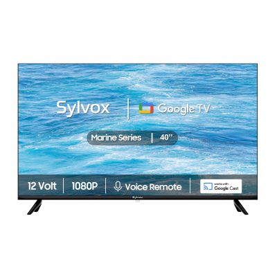 SYLVOX 12 Volt TV, 40" Smart Television 1080P with Google OS Support Voice Remote Screencast ATSC NTSC WiFi Bluetooth HDMI USB, AC/DC Powered, 12V TV for RV Camper Boat Coastal Home (Marine Series)