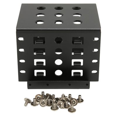 2.5in Hard Drive Rack, Aluminium Alloy Hollow Design High Hardness Mounting Bracket with 20 Screws, for 2.5 Inch IDE HDD SSD, Supports 4 Disks, Expand Storage Space