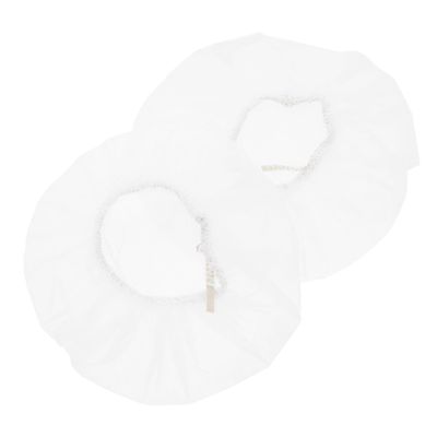 100pcs Disposable Sanitary Headset Covers Headphone Cover Studio Fabric Ear Cup Cover Stretch Headset Cover Clip Headphones Ear Muffs Non-Woven Fabric White