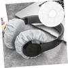 100pcs Disposable Sanitary Headset Covers Headphone Cover Studio Fabric Ear Cup Cover Stretch Headset Cover Clip Headphones Ear Muffs Non-Woven Fabric White view 3
