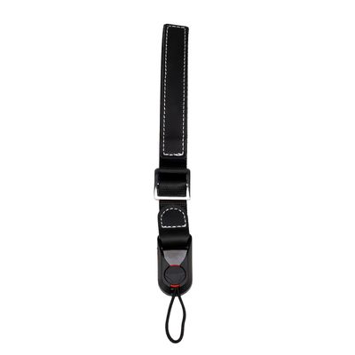Premium Camera Hand Strap, Quick-Release Safety Wrist Strap, Brown/Black/Tan Crazy Horse Leather, Universal Fit for SLR/Mirrorless Cameras (Black)