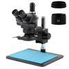 Microscope Kit Stereo Microscope Trinocular Microscope Simul Focal Zoom 7X 50X Stereo Microscope Trinocular Microscope 56-LED Ring Light Fit For Phone PCB Soldering Repair Microscope Lens Adapters(Wit view 1